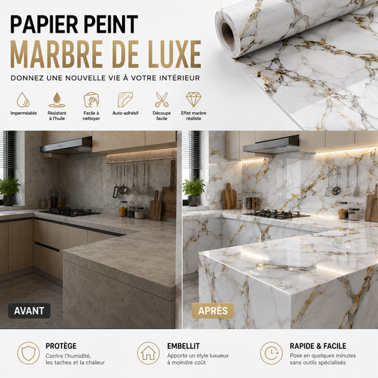 Papier peint effet marbre luxe