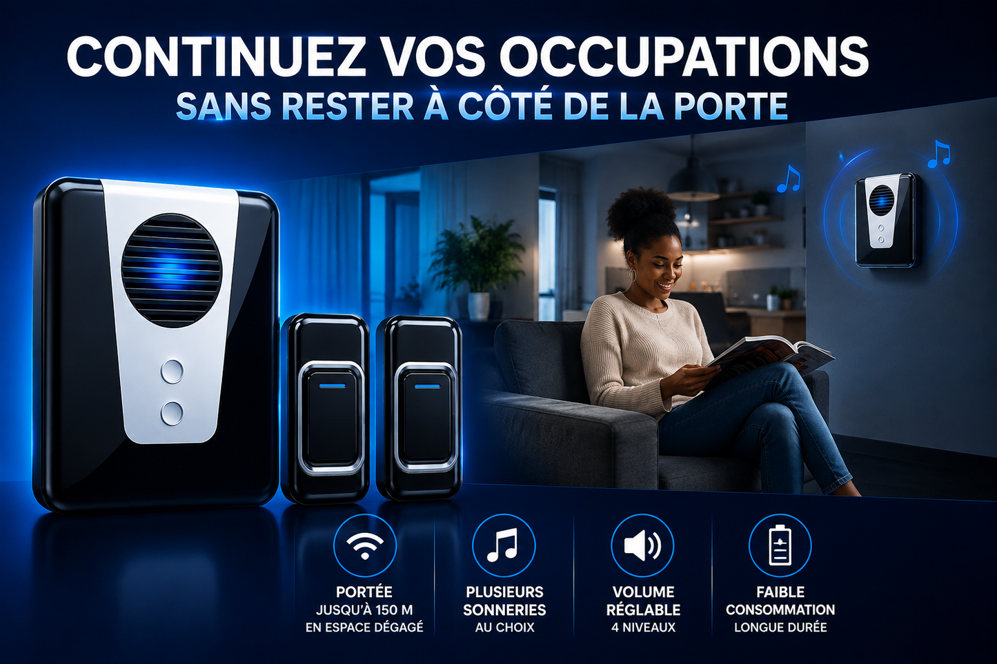 Sonnette Sans Fil Double Bouton