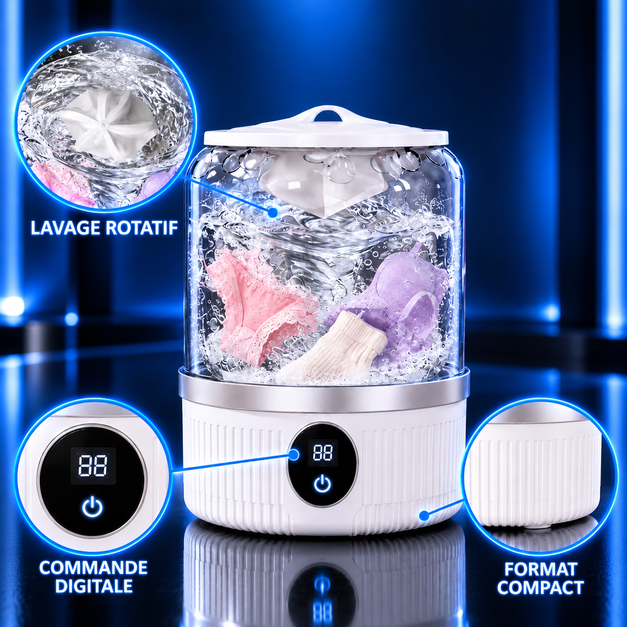 Mini machine à laver portable sans fil