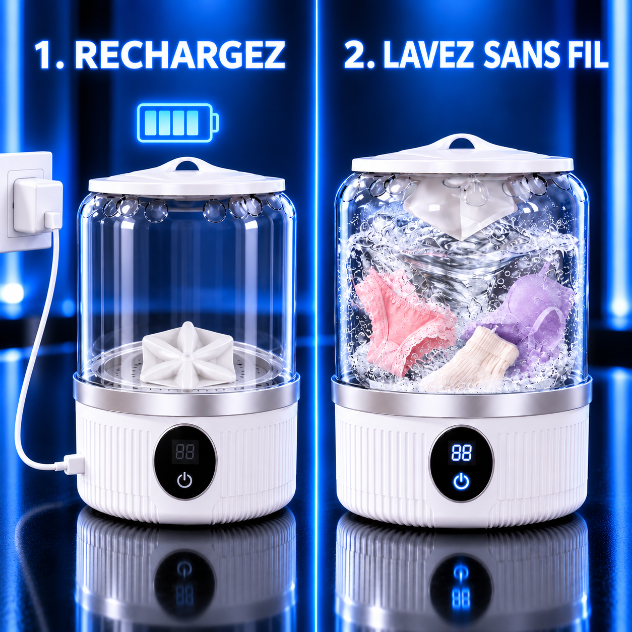 Mini machine à laver portable sans fil